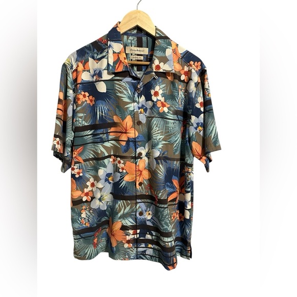 Tommy Bahama Shirt Mens M Multicolor Silk Hawaiian Floral Island Zone Orig Fit - Picture 2 of 7